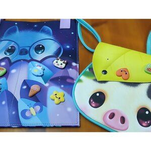 Santoro Bangoberry Bag Lot of 2 Shoulder Crossbody Tote Piggy Pig with Charms